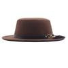 Nouveau chapeau haut de forme à dessus plat pour l'automne et l'hiver, accessoires en fourrure de lapin, chapeau en laine, chapeau panama jazz, chapeau en feutre à larges bords