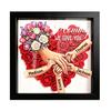 Personalized Mommy Holding Hands Shadow Box with Ring And Manicure Custom Names Floral Heart