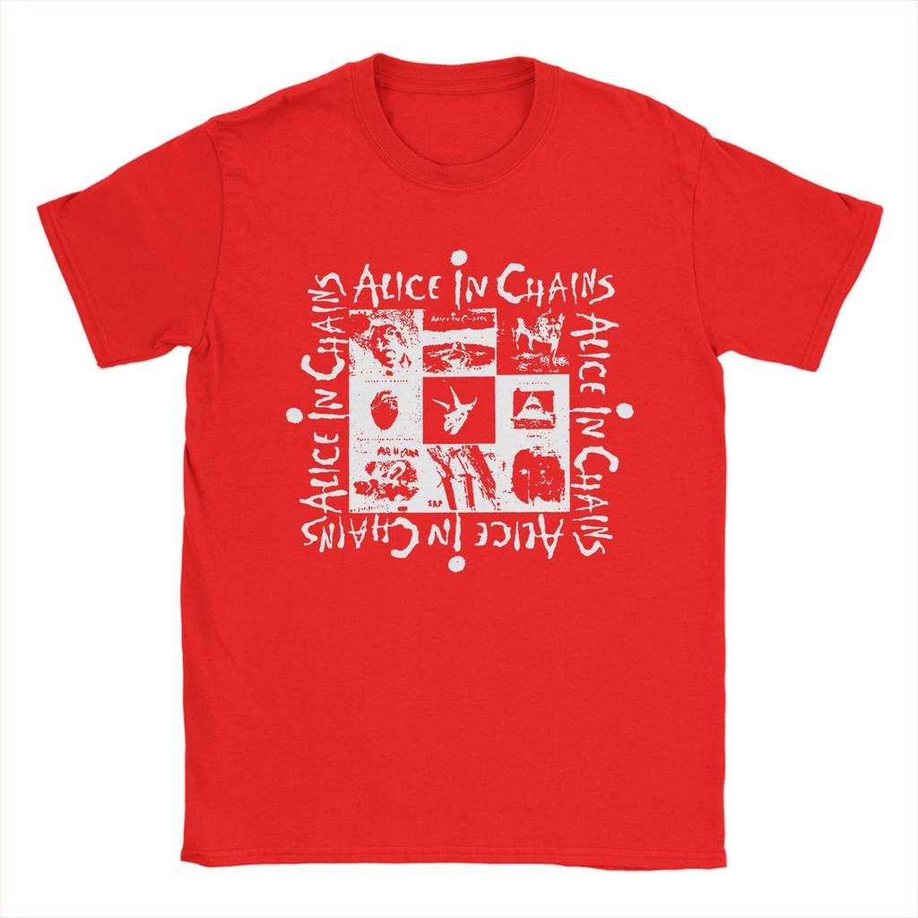 Camisetas de Rock Alice In Chains para Hombre Algodón Puro Camiseta Divertida Cuello Redondo Camisetas Manga Corta Ropa 4XL 5XL 6XL