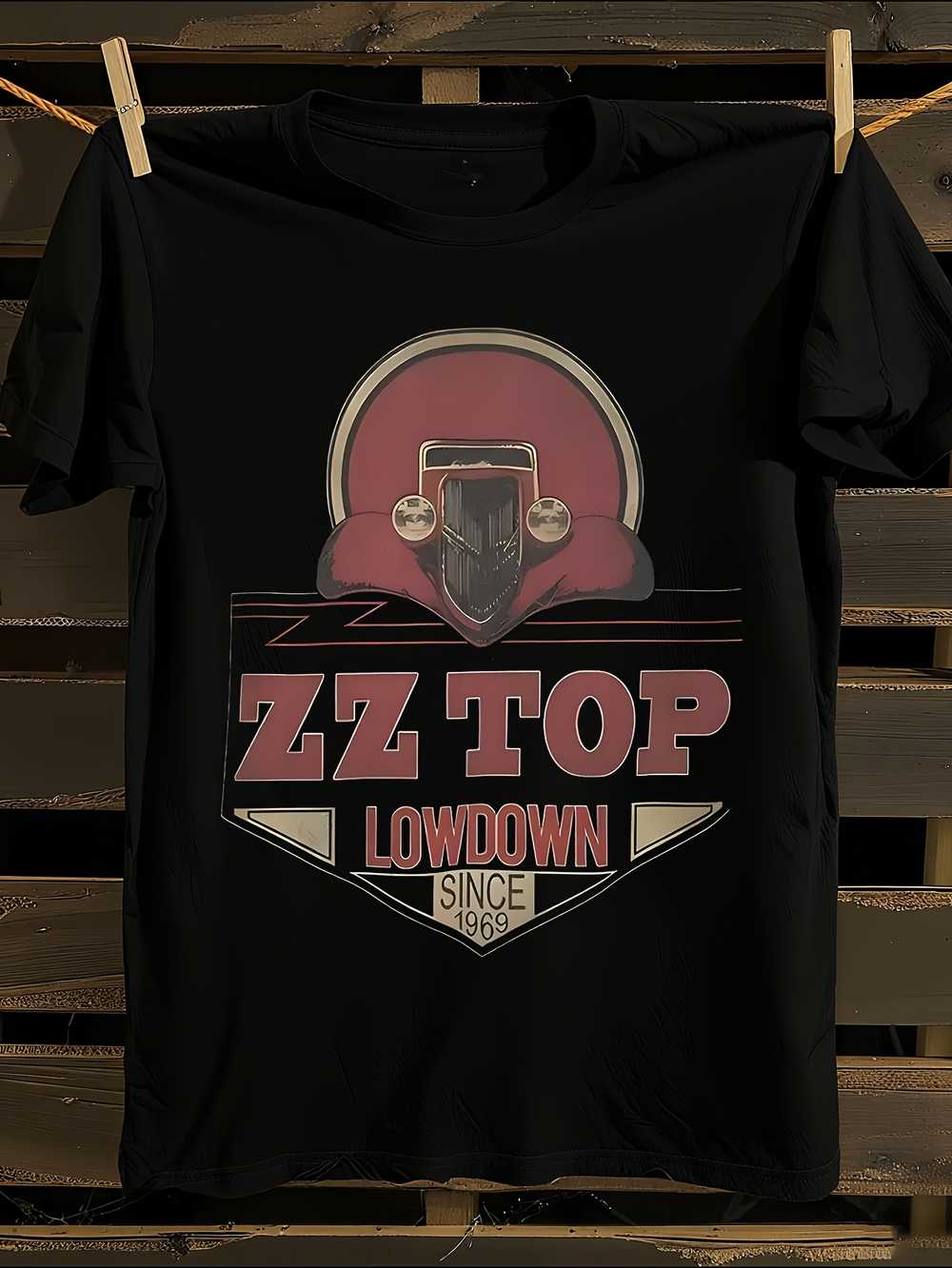 ZZ Top Lowdown 1969 Logo T-Shirt Mens Tshirt Womens Tshirts with Letters Print Short Sleeves T-Shirt Casual Street Tee Shirt Top L