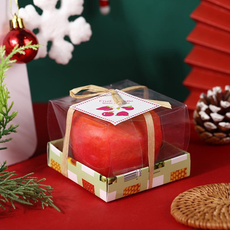 

Romantic Holiday Simulation Red Apple Candle Christmas Eve Christmas Fruit Shape Candle Large net size 5.5 * 7.0