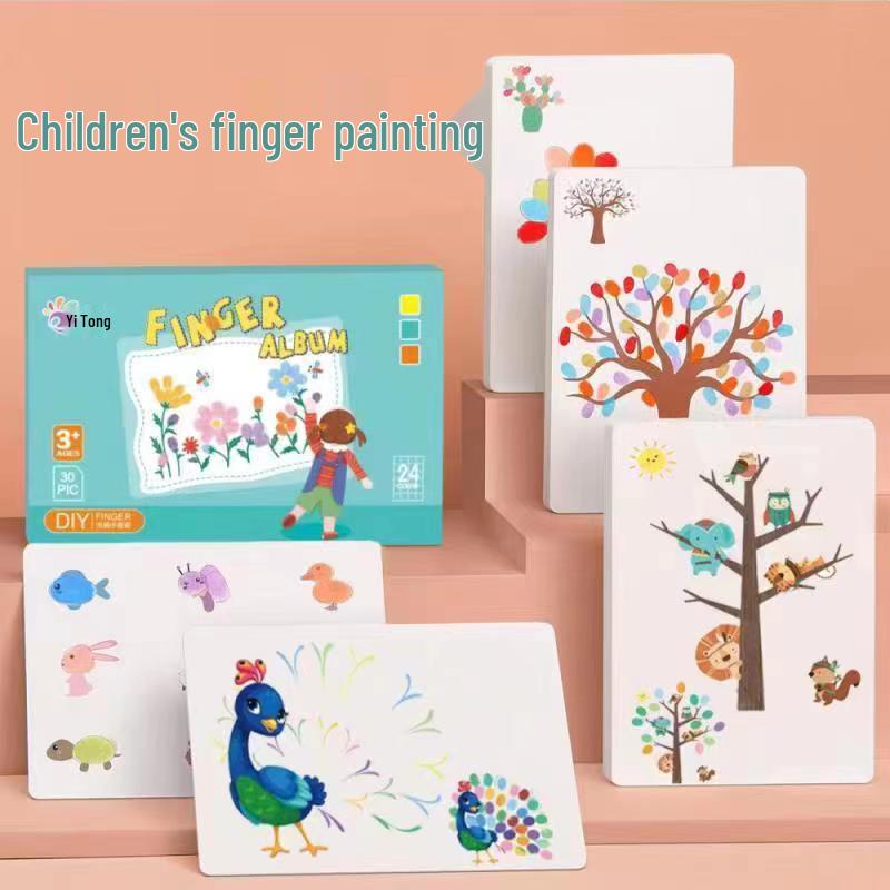 Non-Toxic Finger Painting & Coloring Book Set for Kids