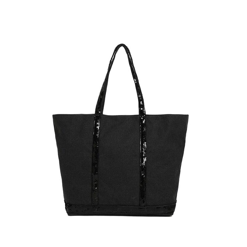 

Vintage Canvas Sequin Tote Bag Large Capacity Shoulder Bag Versatile Commuting Handbag For Women Gifts