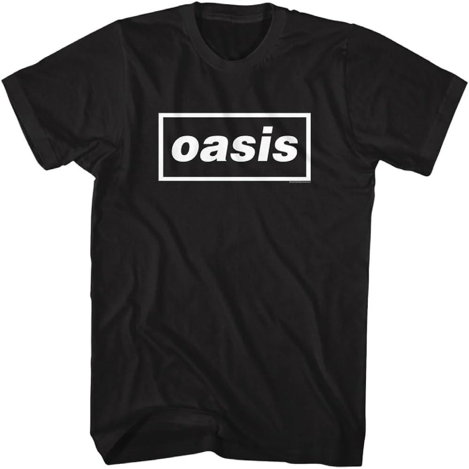 

Футболка с логотипом группы Oasis для взрослых, черная, с коротким рукавом, британский поп 90-х, рок-музыка, графические футболки S чёрный