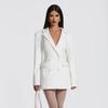 Moda abbigliamento donna autunno temperamento nuovo bavero slim europeo e americano completo manica lunga bocciolo tasca finta abito
