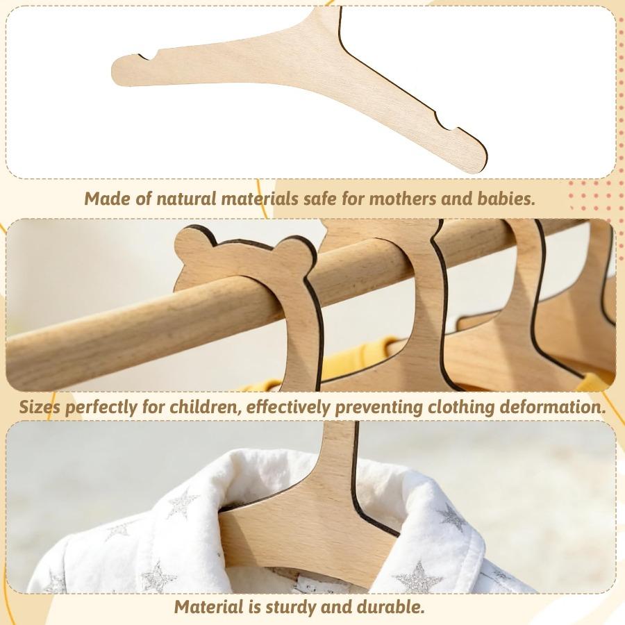 5-50pcs Cute Bear Hanger Rack Anti-slip Wooden Baby Clothes Rack Closet Hangers Home Baby Room Nursery Decor for Kids Present