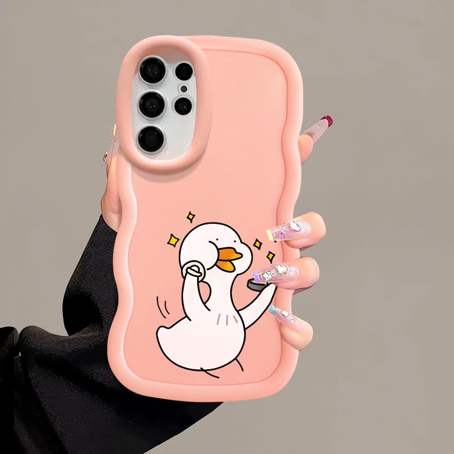 Soft Phone Cover Case for Samsung Galaxy A26 S20 FE S22 Ultra S23 Plus A25 S21 S25 S24 A24 A36 A35 A34 A54 A55 Cartoon Duck