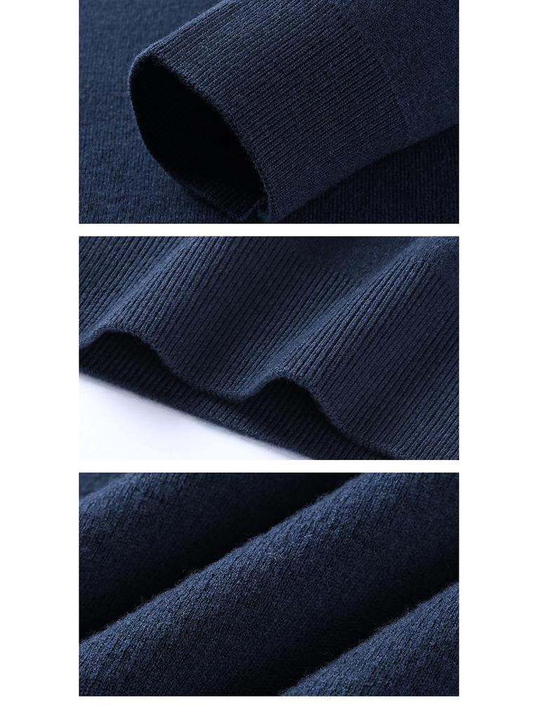 Men's 100% Wool Sweater - 2025 Autumn/Winter New Style Round Neck High-End Knitwear