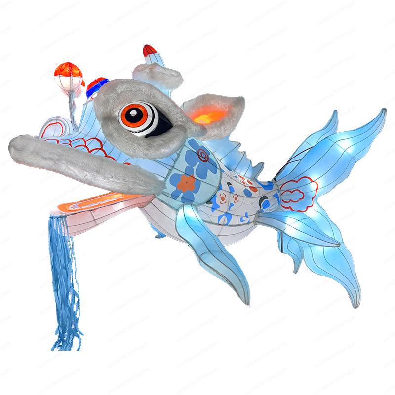 Chinese Style Light-Up Goldfish & Carp Lanterns - Large Festive Creative Pendant for Scenic Spots, Malls & Restaurants