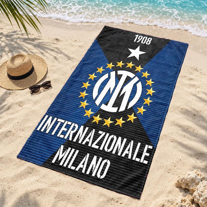 Inter Milan Beach Towel Quick Dry Sand Free Lightweight Beach Towels for Travel Swimming Camping
