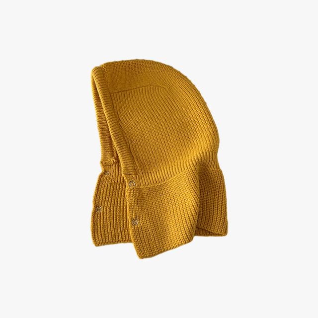 Balaclava Korean Fashion Autumn and Winter Red Knitted Hat Fashionable Warm Head Hat Wool Hat Neck Protection