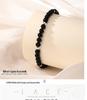 Vielseitiges S925 Sterling Silber & Schwarzer Achat Minimalistisches Mehrreihiges Armband für Damen