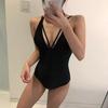 Oho Style One Piece Swimsuit Bikini Set for Women High Waisted Halter Neck Push Up Sexy Tummy Control Summer