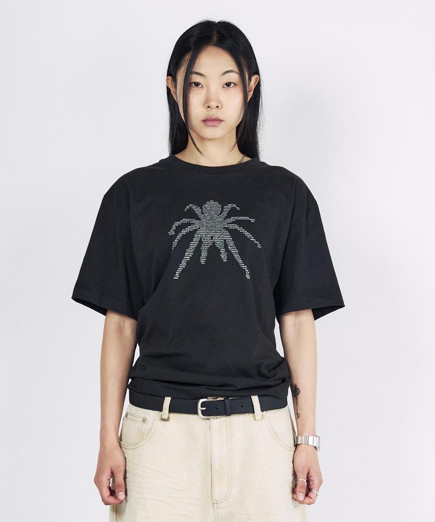 SLOWACID Ascii Spider Short Sleeve T-Shirt [Black]