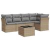 VidaXL Salon de Jardin avec Coussins 6 pcs, Canapés de Terrasse, Ensemble de Meubles de Patio, Mobilier d'Extérieur, Beige 3249448