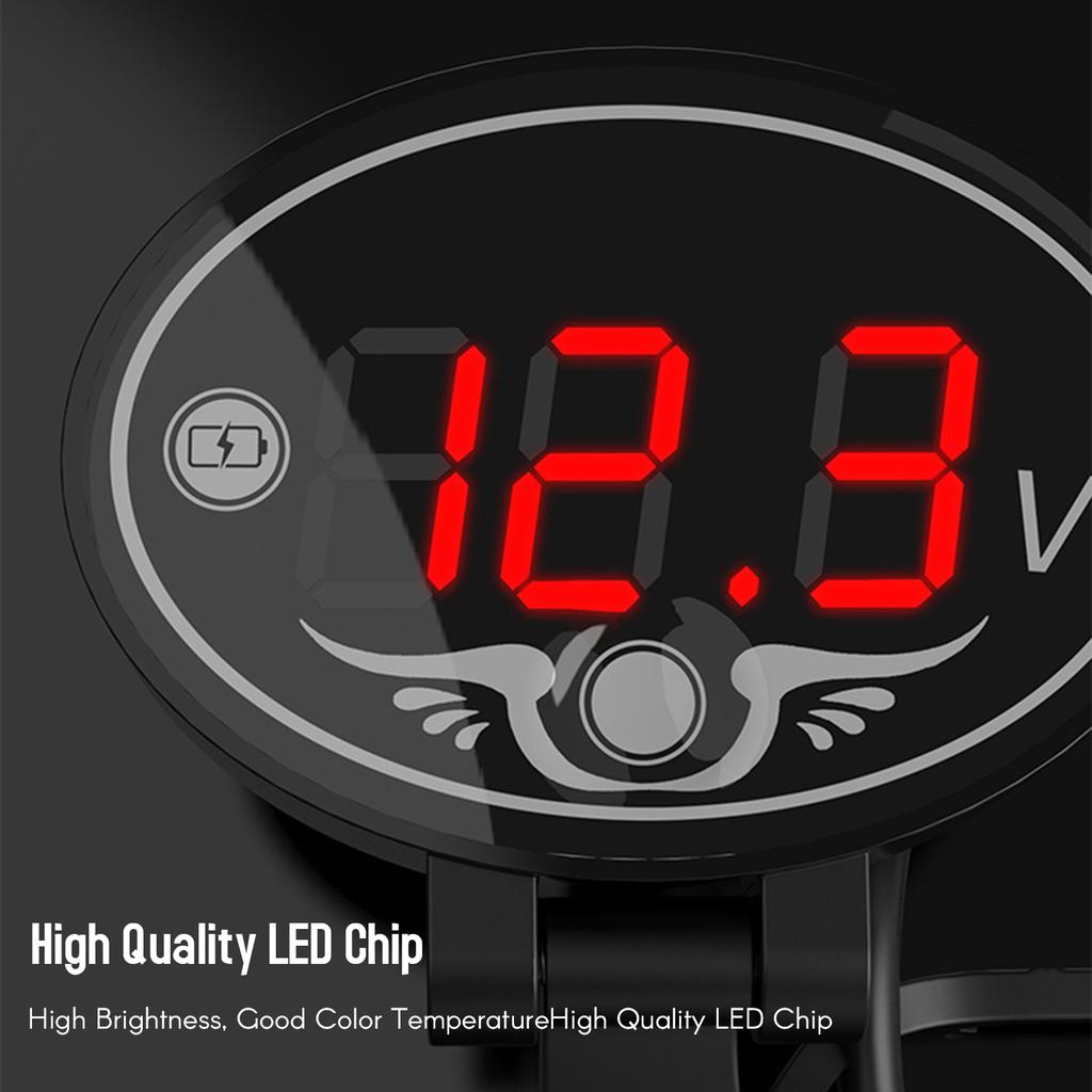 12V Motorcykel Voltmeter Multifunktion Vattentät Timer med LED Digital Display Panel