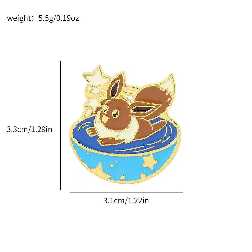 Cute Cartoon Pokemoned Metal Badge, Magical Treasure, Pet Elf Creative Brooch Accessory