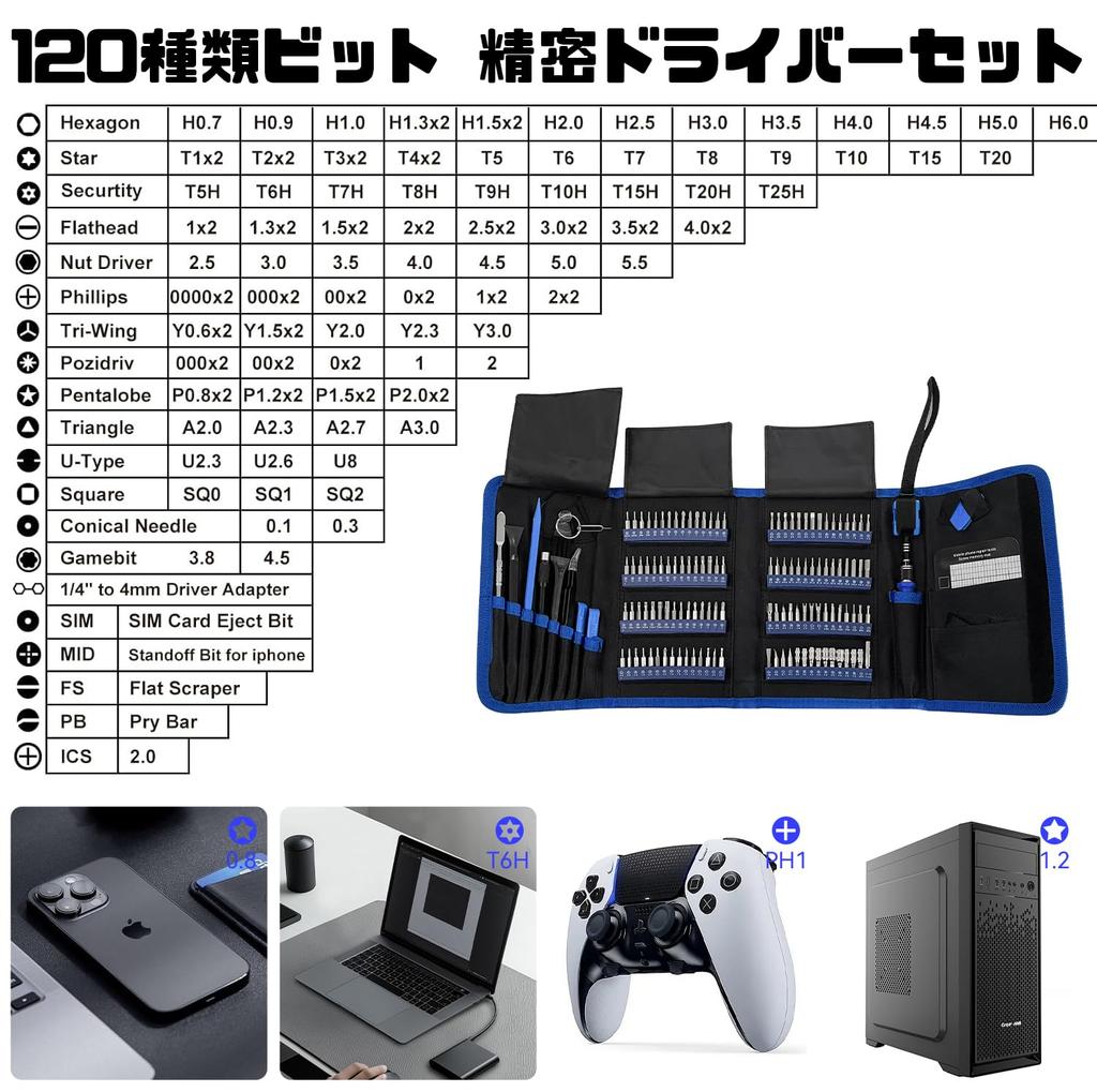 Socpuro Precision Screwdriver Manual 120 Chrome Vanadium and Other Specialty Magnetic Screwdriver with Extension for Repairing Electronic and Includes