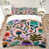 3pcs Colorful Botanical Garden Bedding Set, Including 1 Quilt Cover and 2 Pillow Shams, Without Filling, Soft and Comfortable Home Bedroom Fabric
