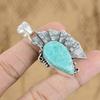 Wedding Gift For Her 925 Sterling Silver Natural Amazonite Gemstone Pendant
