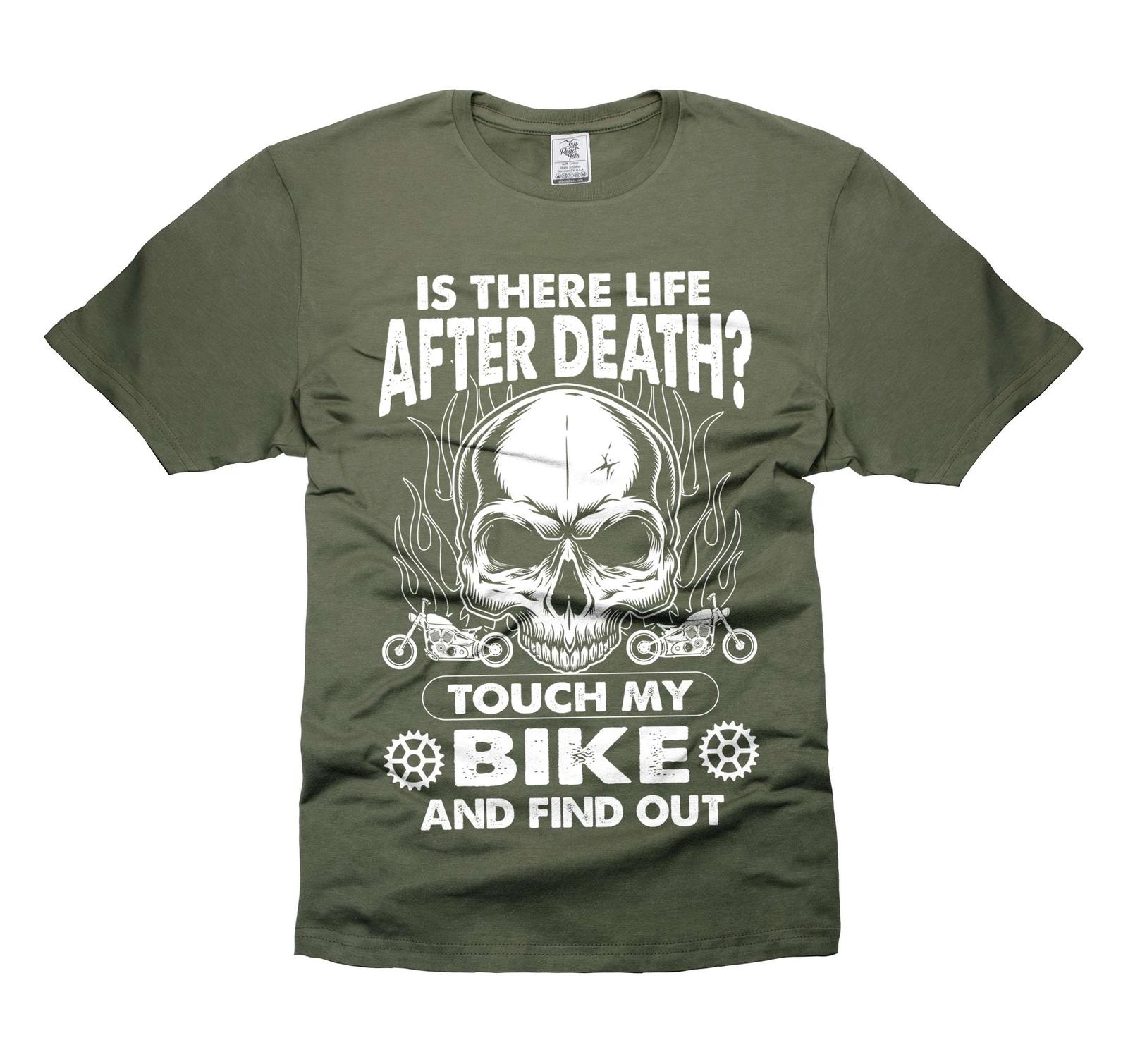 Mens Biker T-shirt Biker Funny Shirt Touch My Bike And Find Out T-Shirt L
