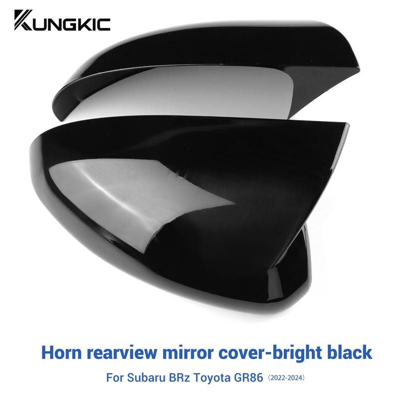 Side Rearview Mirror Cap Wing Mirror Cover For   2024 2025 Subaru BRZ Toyota GR86 Carbon Fiber Style Glossy Black