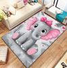 The Pink Bow Decorated Elephant Is Kitchen This Absorbent and Carpet Is Suitable for Living Room Entrance Camping Picnic Carpet