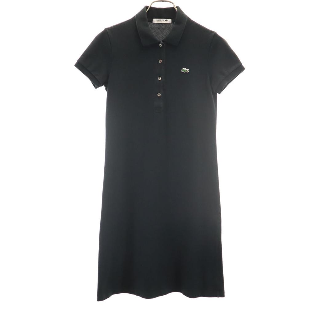 Lacoste Hergestellt in Japan Kurzarm Polo Einteiler 34 schwarz Kanoko Stoff Damen Gebraucht