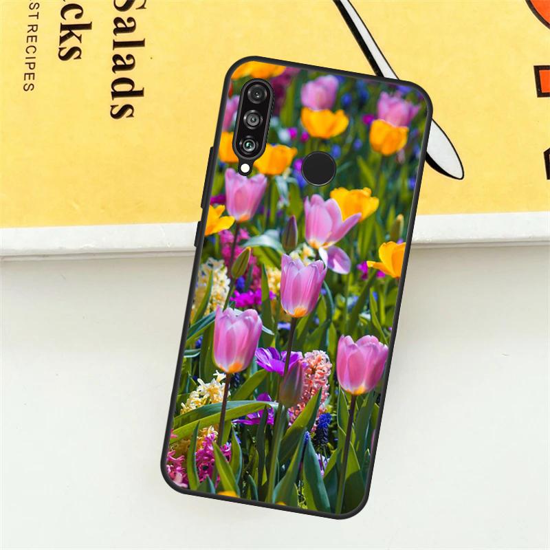 Spring Tulips Flower For Huawei Nova Y61 Y73 Y70 Y72 Y60 Y90 Y91 7i 8i 11i 12i 12s 9 10 SE P20 P30 P40 Lite Case