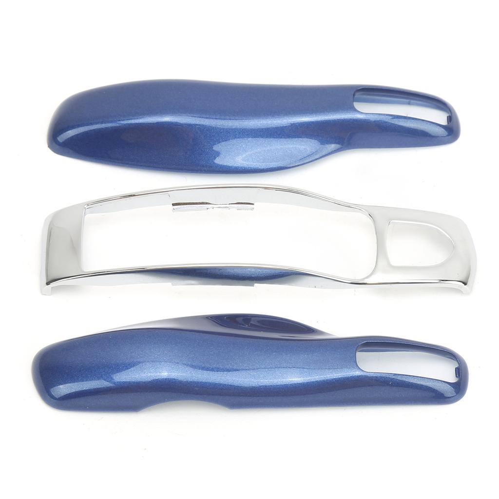 Car Remote Key Fob Case Trim Protective Cover Fit for 911Panamera Macan Boxster(Blue Silver )