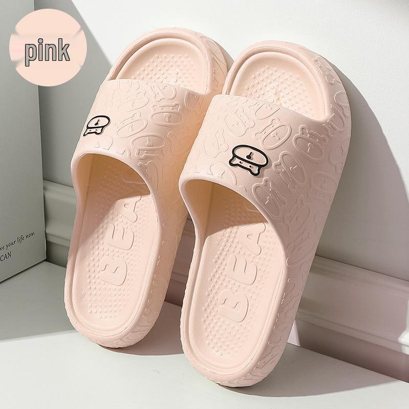 Non-Slip Cartoon Bear Slippers for Kids - Odorless, Quiet, and Cool Summer Footwear for Boys & Girls