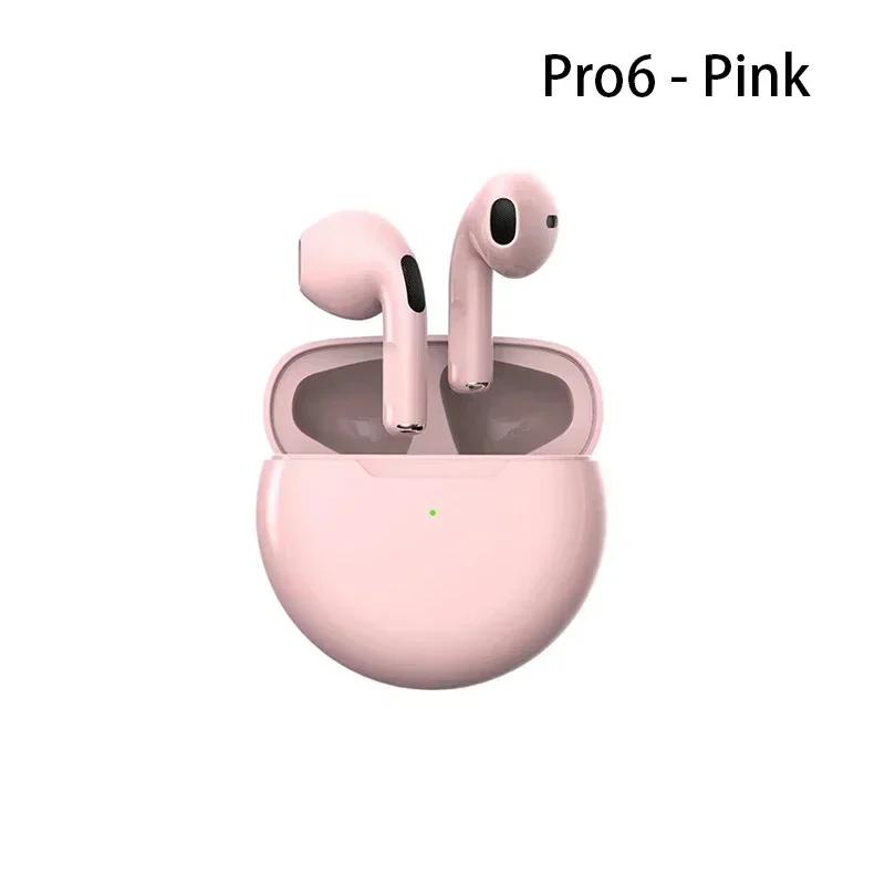 

Pro 6 TWS беспроводные наушники с микрофоном Fone Bluetooth наушники спортивные наушники для бега Pro6 гарнитура для Apple IPhone Xiaomi розовый