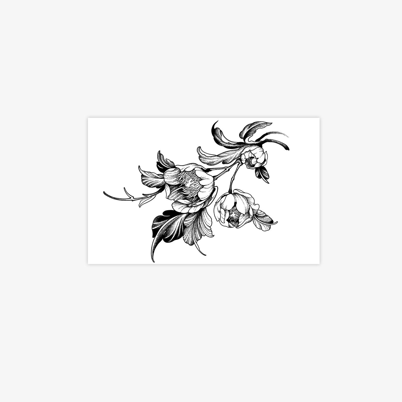 

Floral Tattoo Sticker Waterproof Lasting Senior Sense Niche Personality Collarbone Babes Tattoo Sticker 19*12