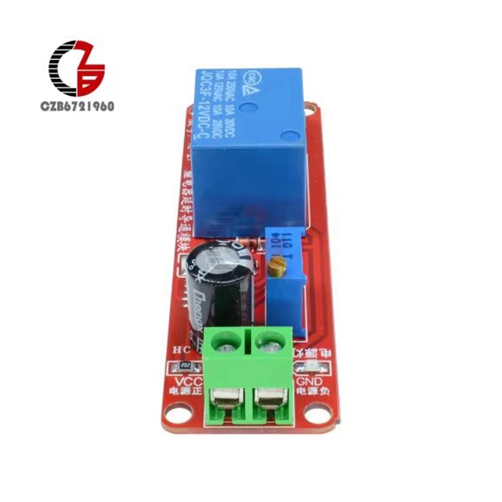 DC 5V 12V Time Delay Relay NE555 Timer Switch Module 1~10S Adjustable Delayed Turn ON/OFF Delay Control Switch Relay Module