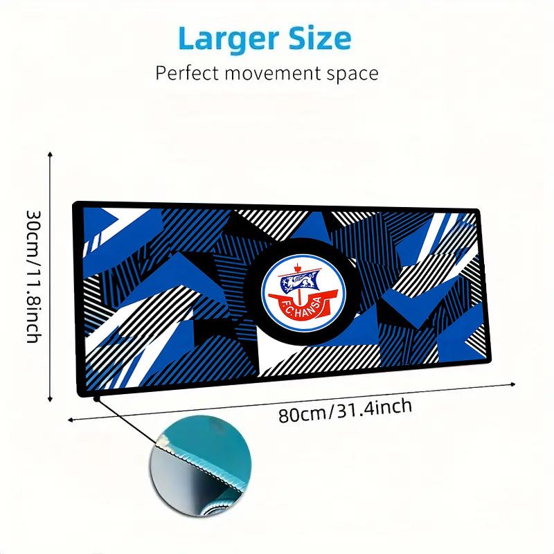 Hansa FC Mousepad Colorato Grande Cuscino per Tavolo da Gioco Antiscivolo per Laptop Tablet Mousepad Grande Tappetino XXL Mini PC Tappetino da Gioco Con Bordo Lock