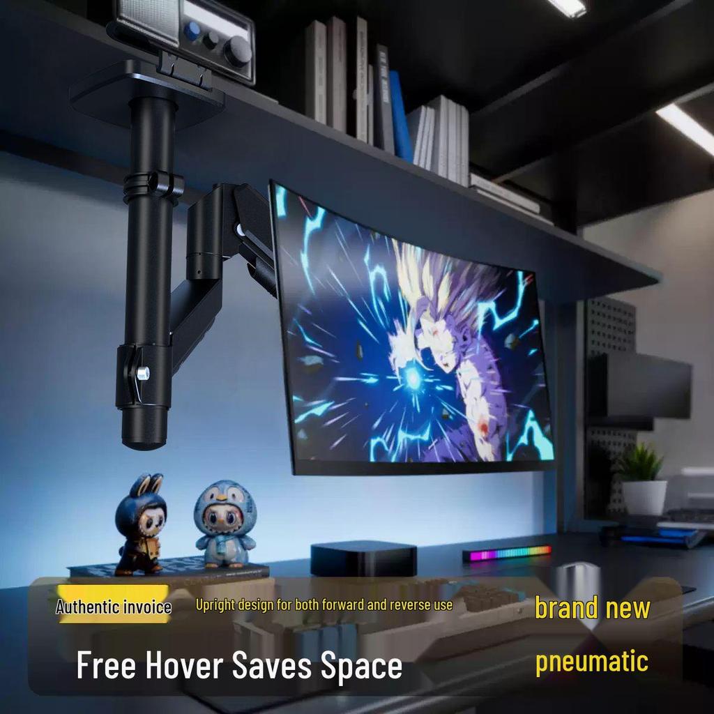 Pneumatic Monitor Stand with Rotating Arm and Adjustable Height