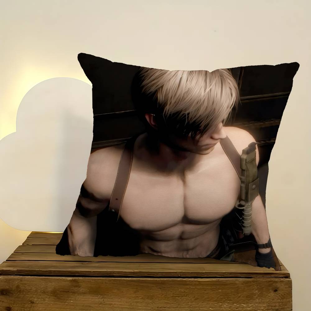 Handsome Leon Game Kennedy Cushion Cover Inches Farmhouse Decor Home Throw Pillow Covers For Couch Decorations