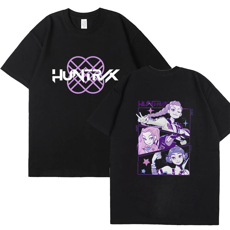 Kpop Korean Wave Witch Hunt Trendy Double Sided Printed T-shirt Round Neck Short Sleeve 5984