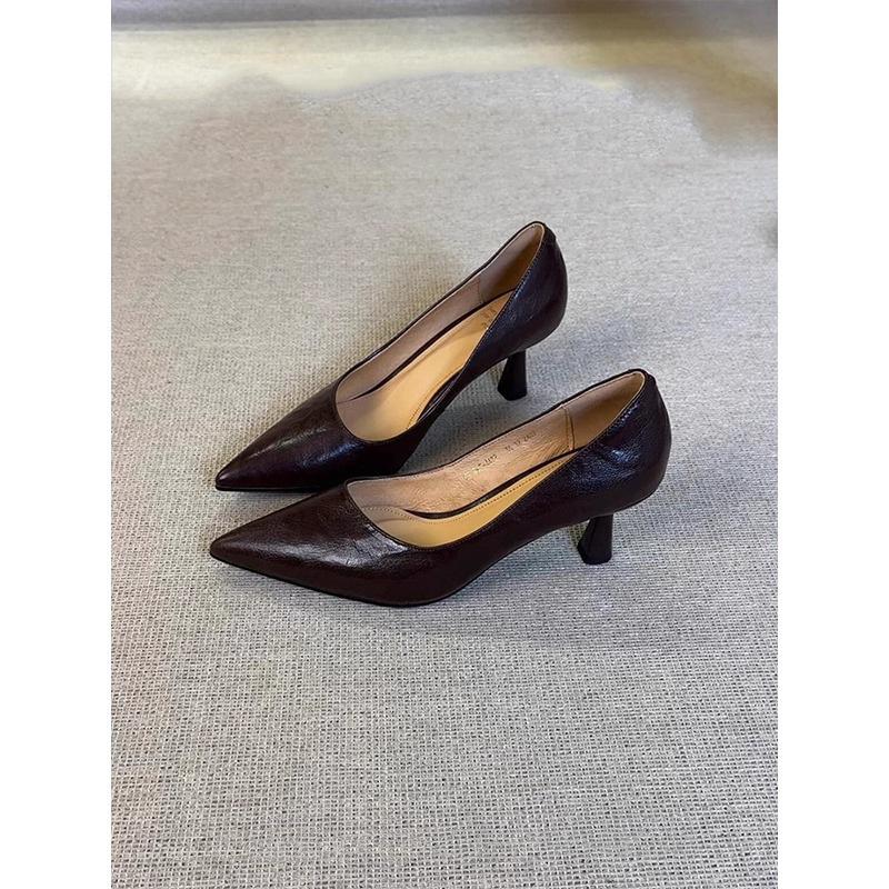 Pantofi Mici De Piele Frantezi Femei Piele Lacuata Incaltaminte Mary Jane Unice Primavara Si Vara Navetita Munca Tocuri Inalte