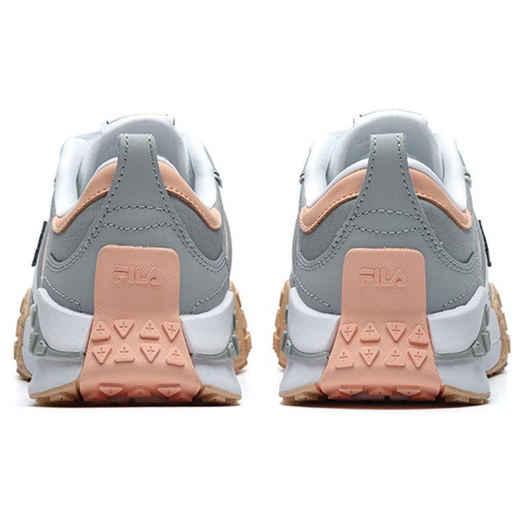 FILA Brick Fabric Synthetic Leather Two-Layer Cowhide Comfortable Versatile Low-Top Casual Shoes Women sneaker Gray White F12W211119FHW