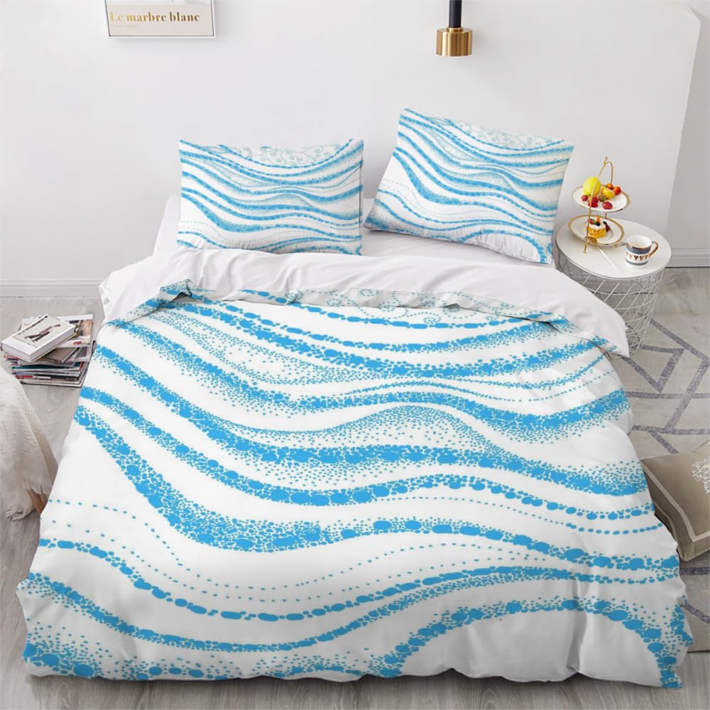 Wavy Duvet Cover Sets For Kids Teens Queen King Lightweight Quilt Covers Modern Abstract Bedding Sets Bedroom Decor No Comforter