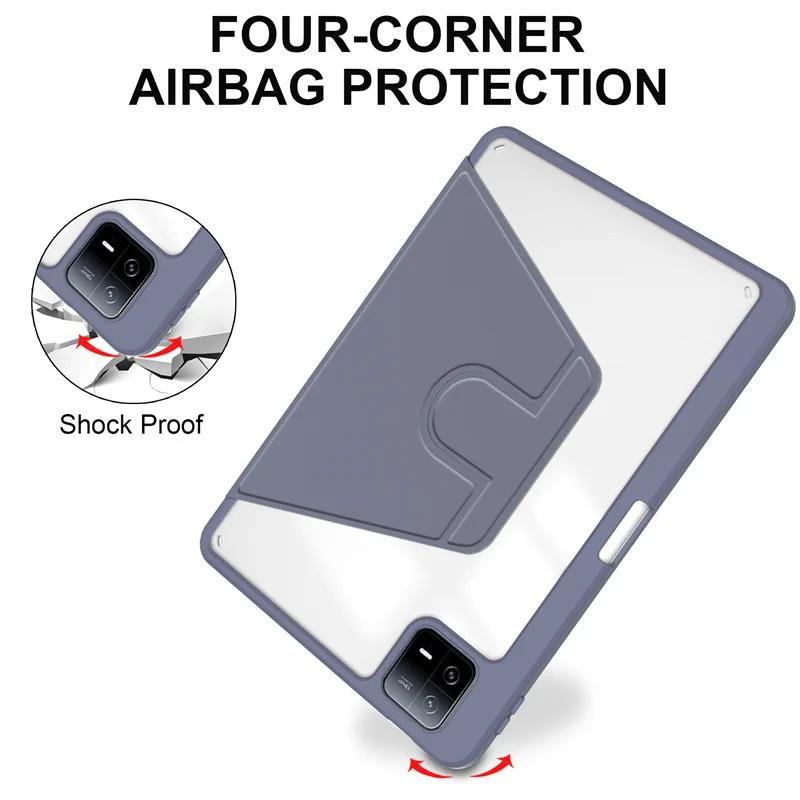 Rotation Stand Case for Xiaomi Mi Pad 8 7 6 5 Pro for Redmi Pad2 SE 11 12.1 Inch Tablet Case Clear Transparent Acrylic Cover