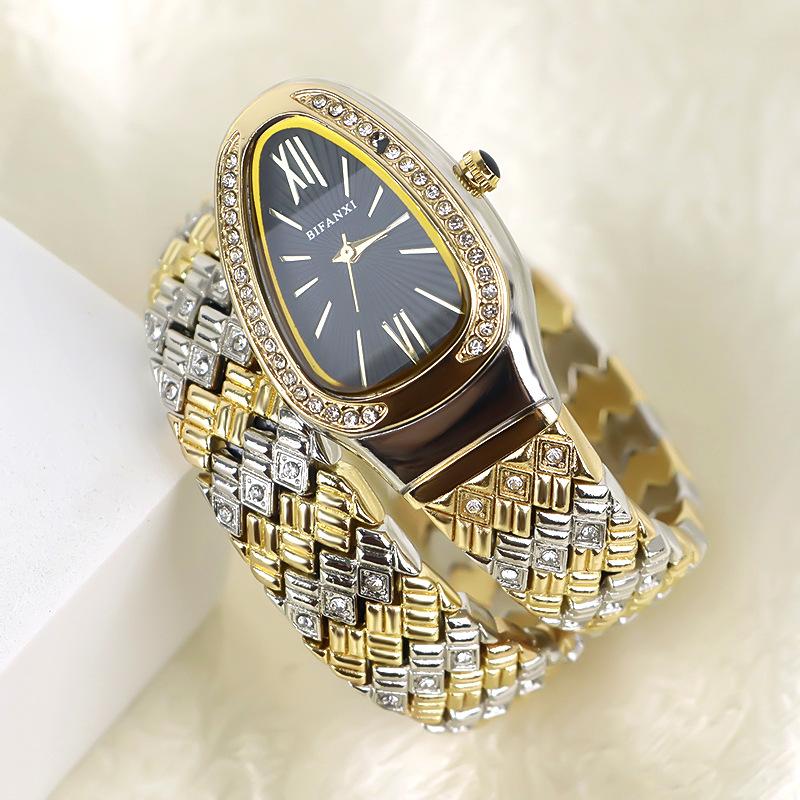 Serpentine with Grain Bracelet Watch Wound Three-pin Quartz Watch Small Dial with Diamonds Light Luxury Niche Temperament Women's Watch