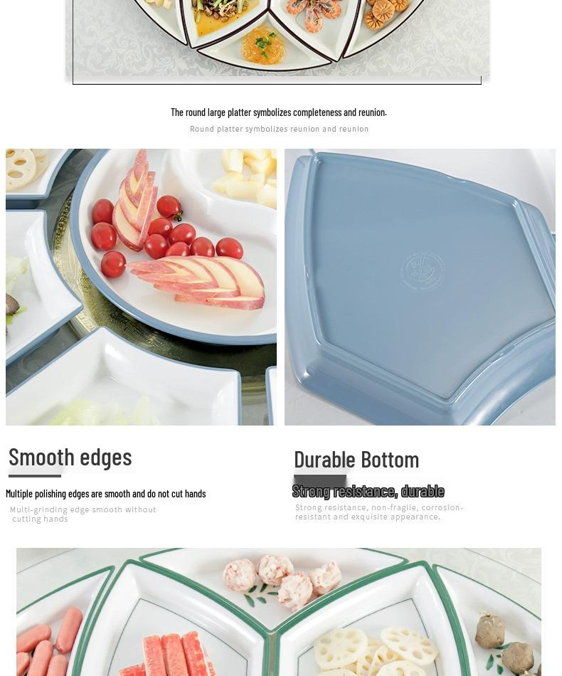 Melamine Platter & Tableware Set: Bowl, Plate, and Dish Set for Hot Pot & New Year's Eve Dinner.