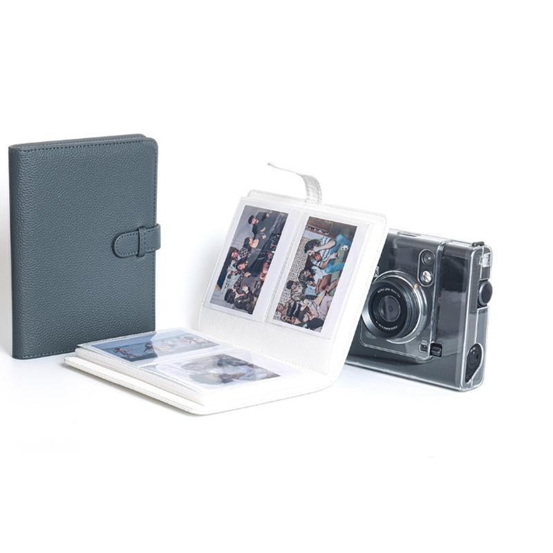 For Fujifilm Instax Wide Film Wide300 400 Camera 80 Pockets Pure Color PU Leather Photos Album Binder Photo Album Foto