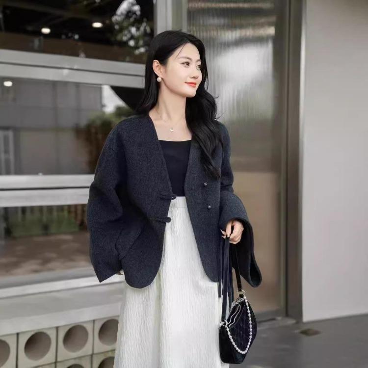 Winter Korean Style Double Sided Wool Coat Short Scarf Woolen Autumn New