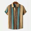 2026 Hawaii Camicia a Maniche Corte a Righe da Uomo Top Casual da Ufficio da Uomo T-shirt Oversize Camicia Bottoni Estiva da Uomo 5XL