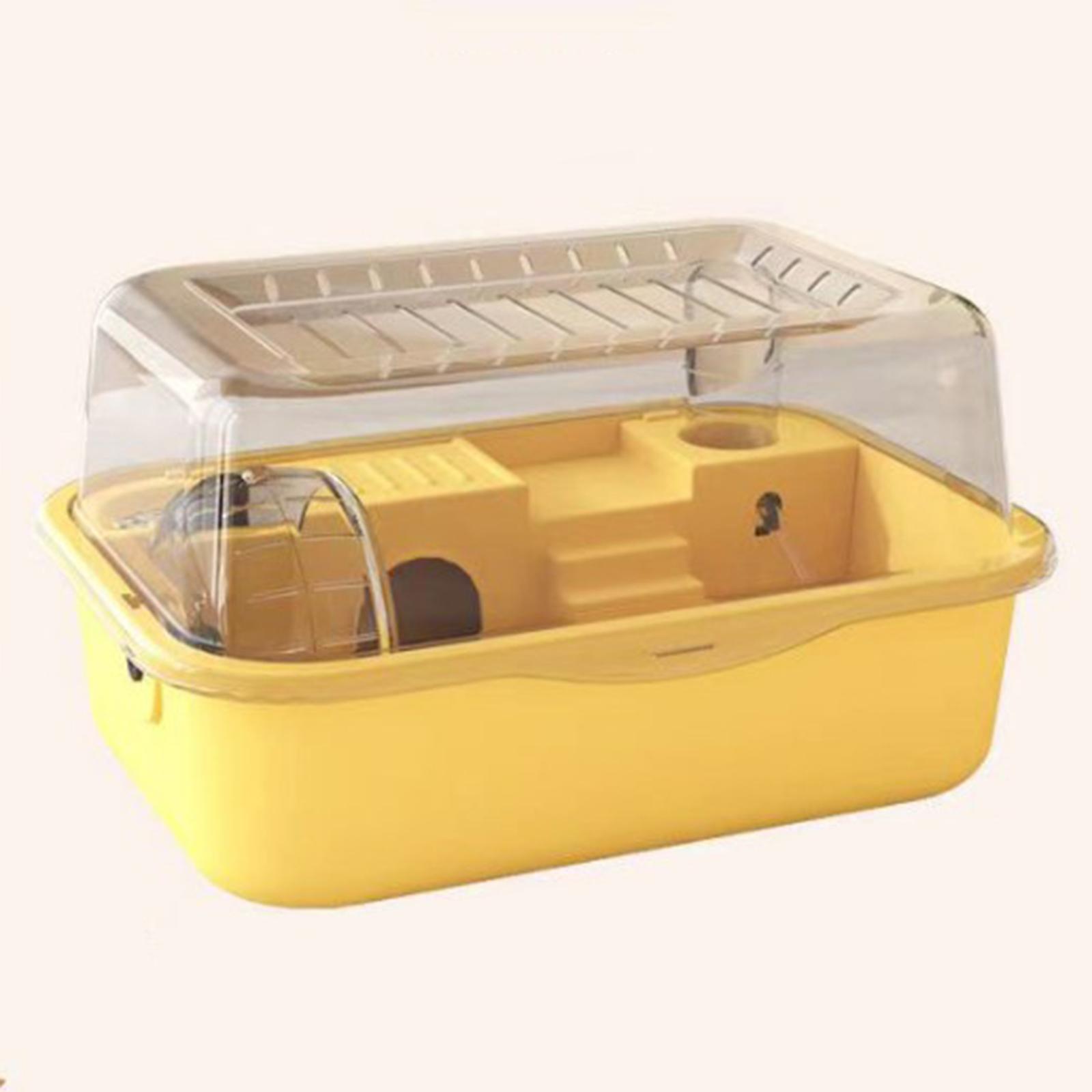 Hamster Cage with Openable Top Creative Transparent Acrylic Hamster Enclosure Hamster Habitat Small Animals Guinea Pigs Gerbils жёлтый