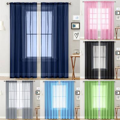1Pc Solid Color Sheer Tulle Window Curtain Drape Living Room Balcony Patio Decor ARI