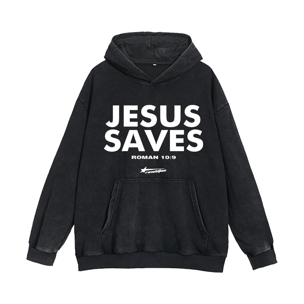 

Men’s Wash Hoodies Casual Jesus Saves Print High Quality Hooded Warm Winter Acid Wash Hoodie Men Women Unisex Long Sleeve XL